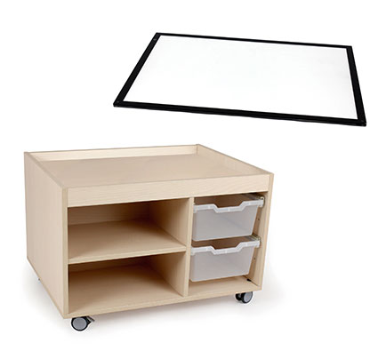 Conjunto de mesa de luz y mesa rectangular el conjunto