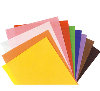 Hojas de papel crespón 28 g colores vivos lote de 10