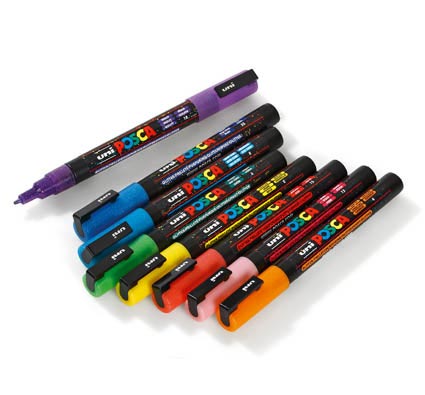 Posca Purpurina ▷ 8 rotuladores de colores y purpurina