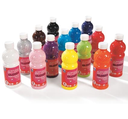 Pintura acrílica glossy - bote de 500 ml la unidad