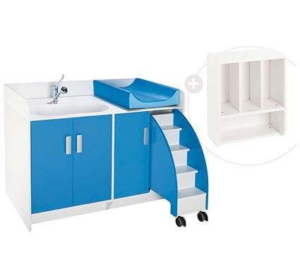 Kit mueble cambiador kazéo l: 137,5 cm con bañera el conjunto