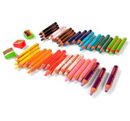 Lápices de colores Acuarelables de Mina Extragruesa Woody X38 lote de 38